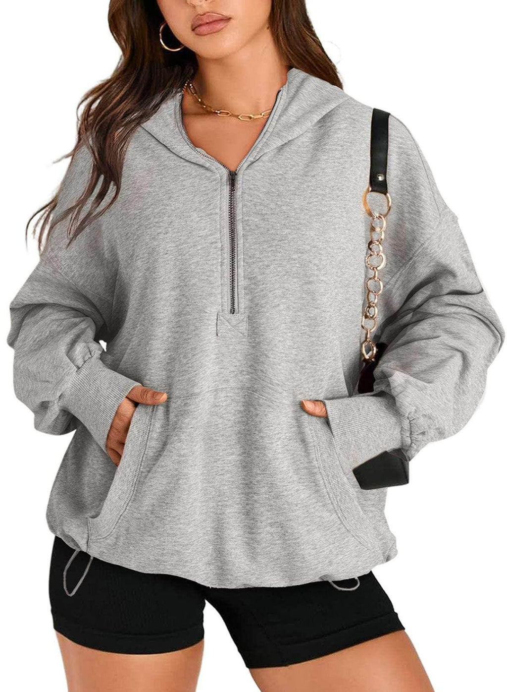 Solid Zip Hoodie – Women's Casual Layer - ZA-Zola
