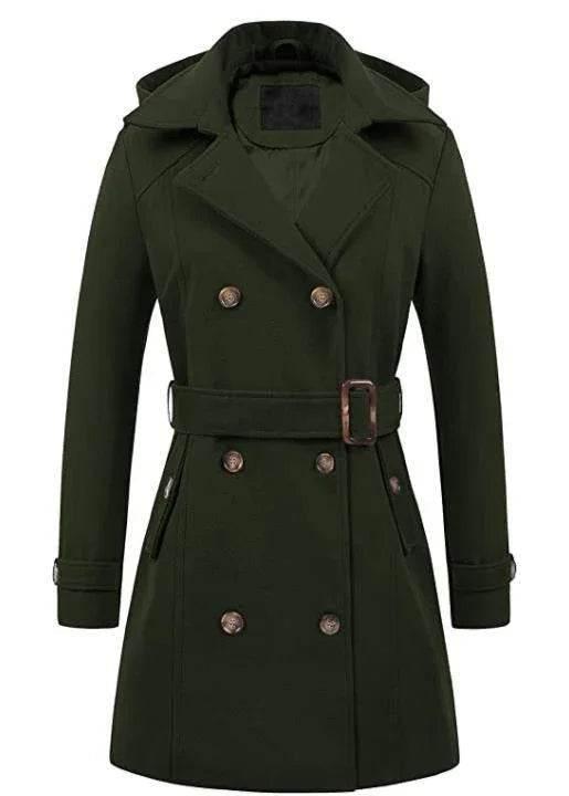 Shop Women’s Woolen Hooded Plus Size Coat – Stylish & Warm - ZA-Zola