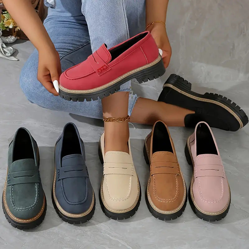 Women’s British Style Matte Flat Shoes Casual Elegant Wear