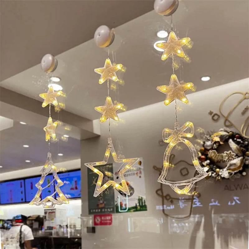 Christmas LED Window Lights 3pcs Star Hanging Lamp - ZA-Zola