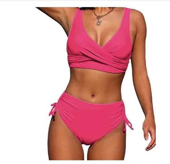 Sexy High Waist Bikini with Rope Detail - ZA-Zola