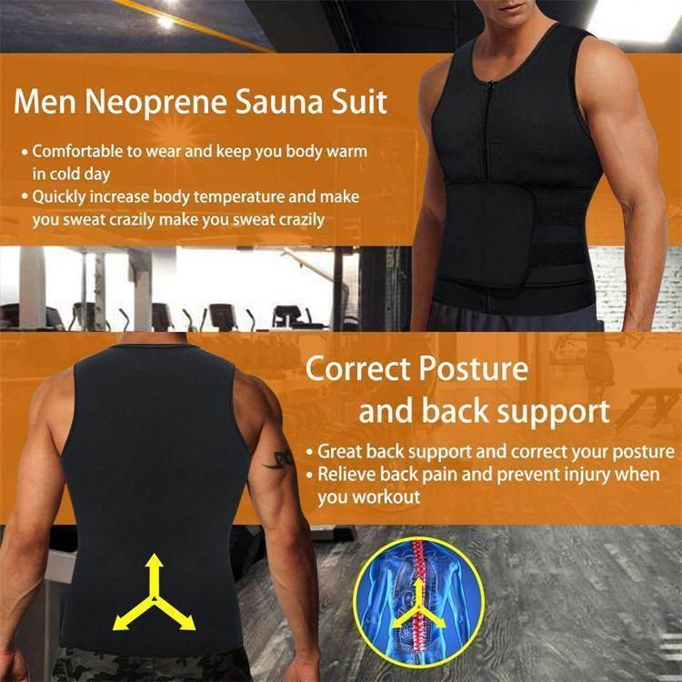 Men's Double Belt Sauna Vest Waist Trainer Body Shaper - ZA-Zola
