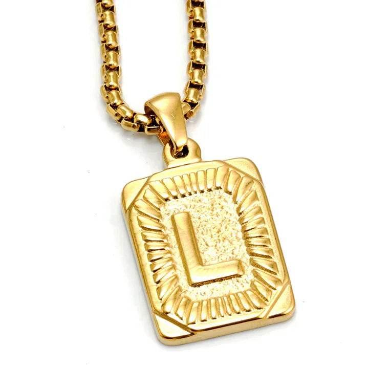 18K Gold Letter Pendant Pearl Chain Necklace - ZA-Zola