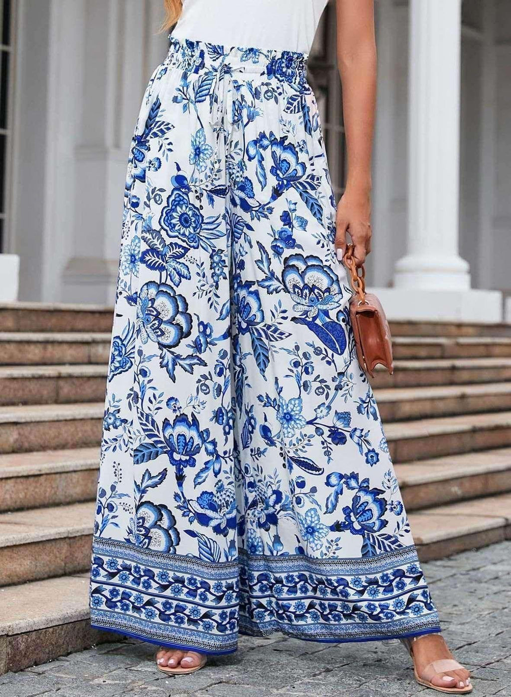 Floral Wide-Leg Beach Pants – Summer Vibes Only - ZA-Zola