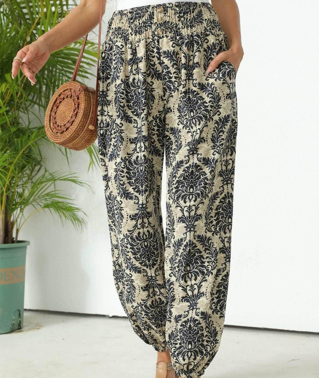 High Waist Loose Print Trousers for Women - ZA-Zola