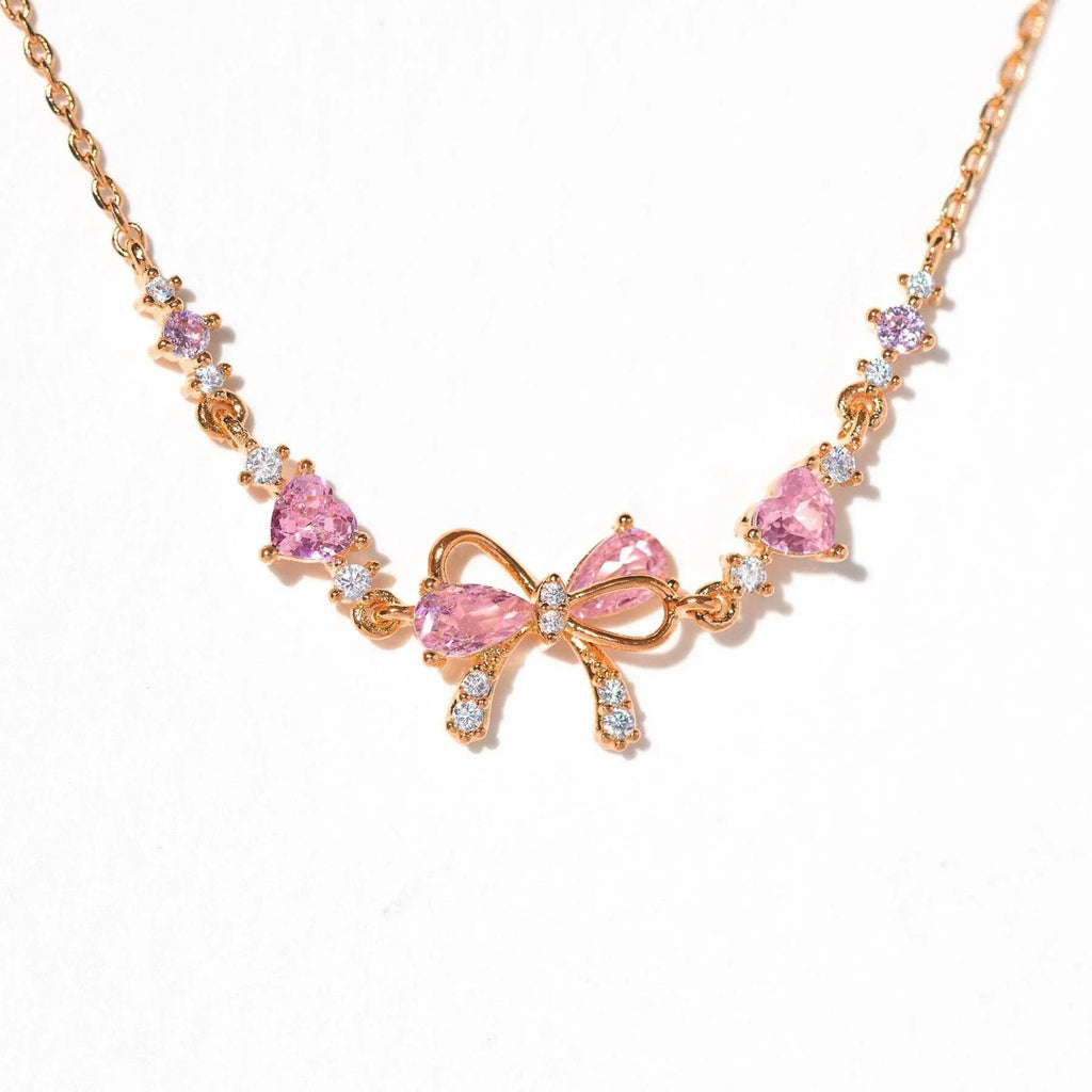 Heart & Bow Zircon Bracelet – Sweet Gift for Her - ZA-Zola