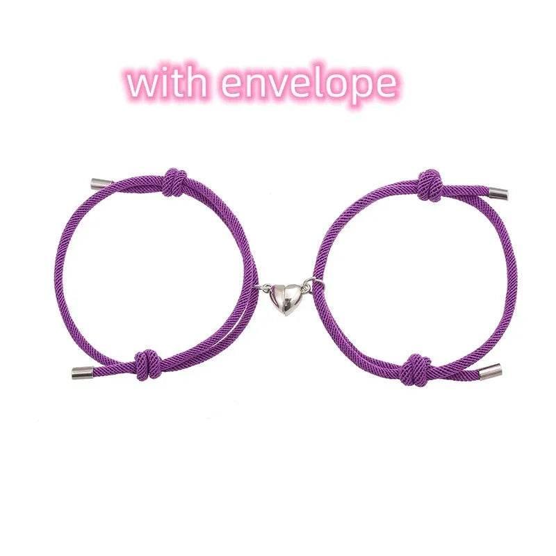 Magnetic Nylon Love Bracelet Pair – Adjustable Fit - ZA-Zola