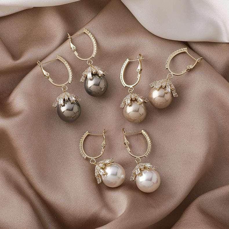 French Pearl Drop Earrings with 925 Silver Needle - ZA-Zola