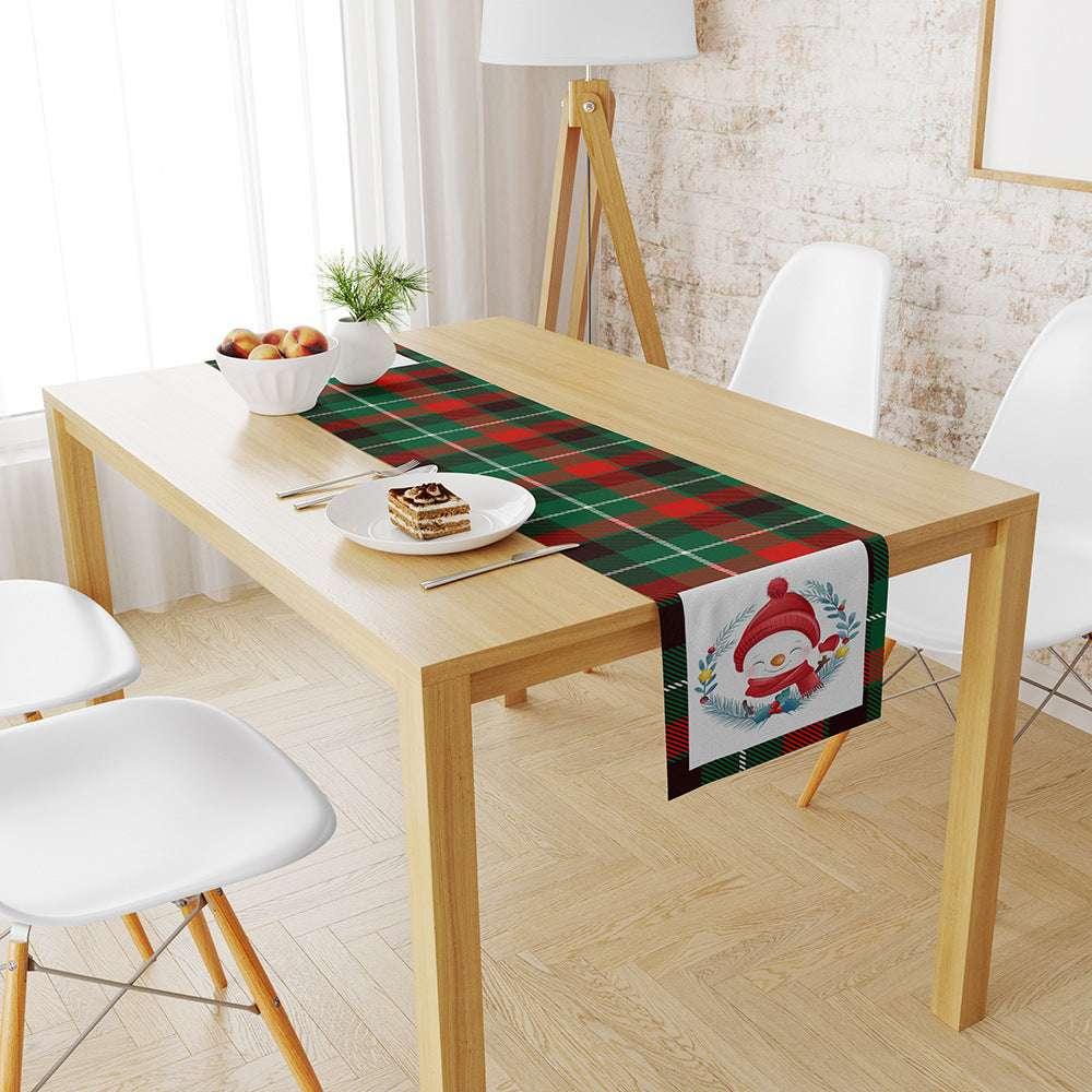 Snowman Table Mat – Linen Printed Christmas Table Runner Décor - ZA-Zola