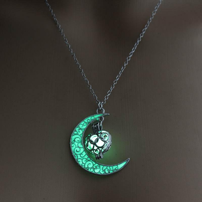 ZA-Zola Silver Glowing Pendant Necklace – Luminous Elegance UK - ZA-Zola