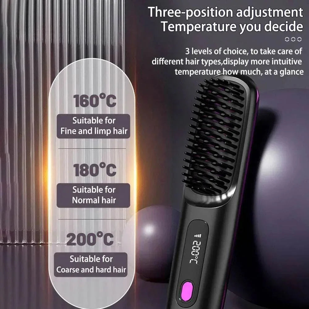 Portable Wireless Hair Straightener – Rechargeable & Travel-Friendly - ZA-Zola