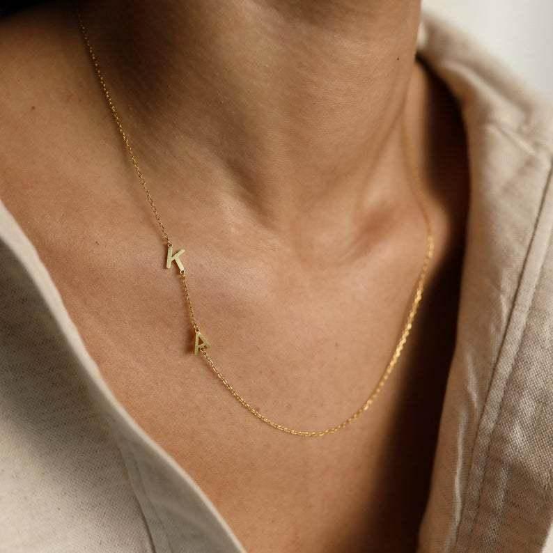 Silver Center Letter Necklace – Shop Now - ZA-Zola