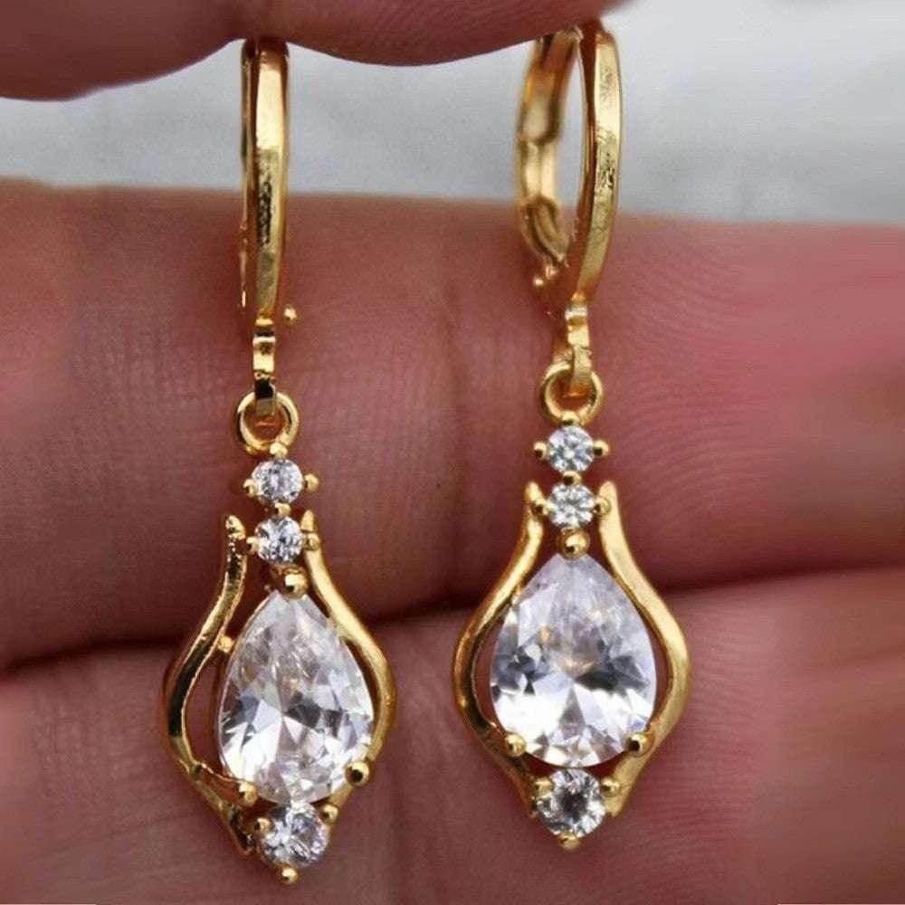 Elegant Purple Zircon Drop Earrings for Women - ZA-Zola