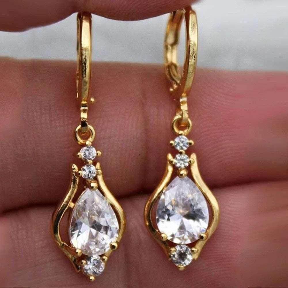 Elegant Purple Zircon Drop Earrings for Women - ZA-Zola