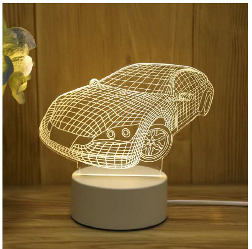 3D Acrylic USB LED Night Light | Neon Illusion Lamp for Room Decor