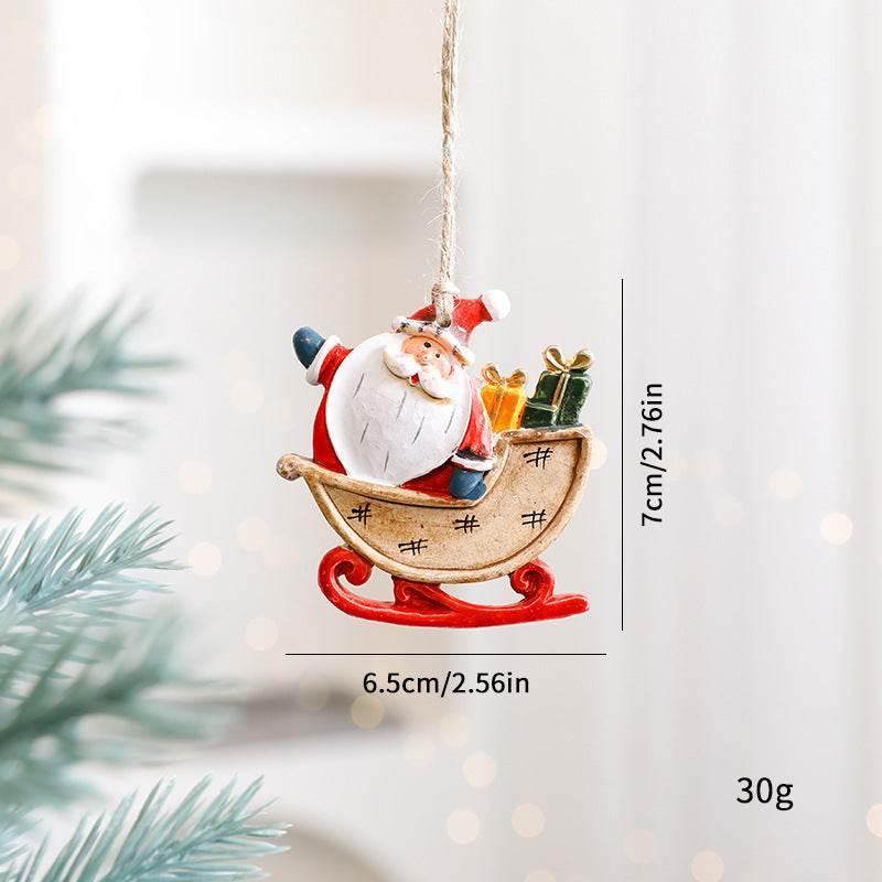 Christmas Cartoon Elk Ornaments Festive Resin Décor - ZA-Zola