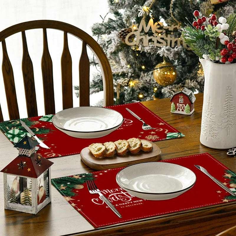 Christmas Linen Placemat – Holiday Table Décor & Blessing Letters - ZA-Zola
