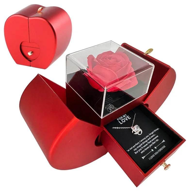 Eternal Rose Necklace Gift Box – Apple Shaped Jewelry Box - ZA-Zola