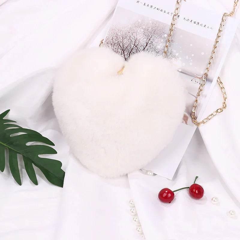 Heart Plush Chain Shoulder Bag | Valentine's Day Gift - ZA-Zola