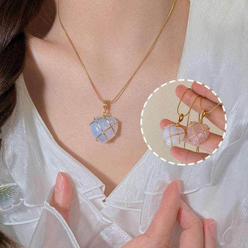 Princess Heart Moonstone Necklace – Fairy-Tale Gift - ZA-Zola