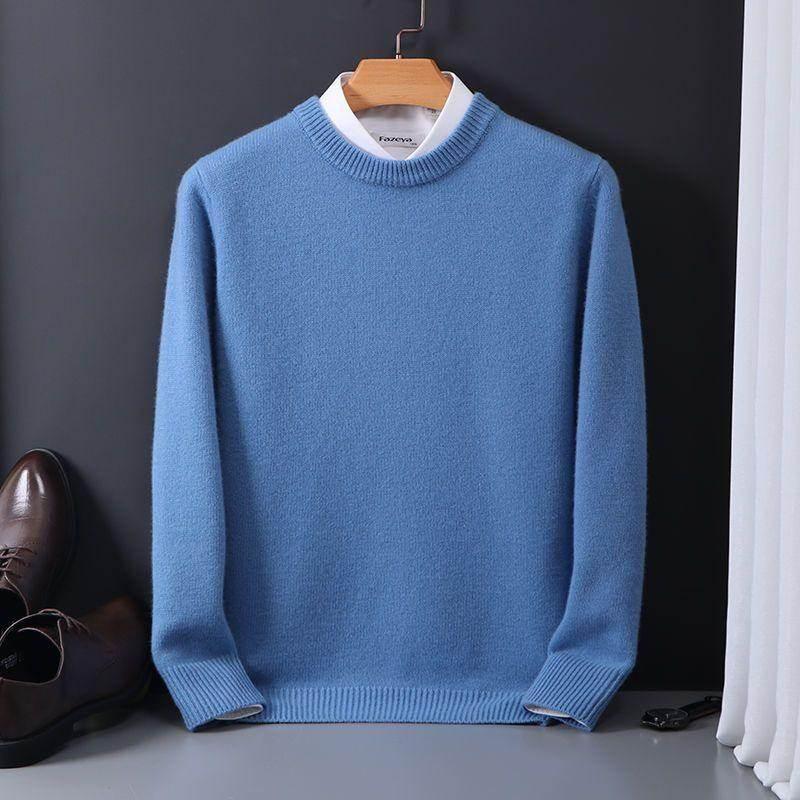 Loose Oversized Round Neck Wool Sweater for Men - ZA-Zola