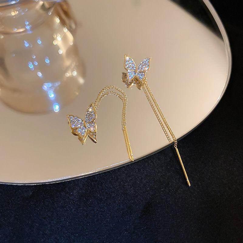 925 Silver Butterfly Tassel Earrings – Shop Now! - ZA-Zola