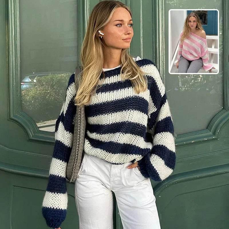 Loose Striped Pullover Sweater – ZA-Zola - ZA-Zola