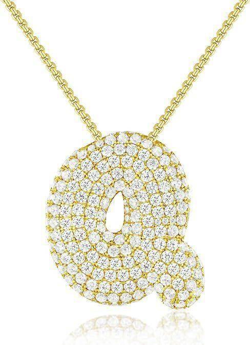 Zircon Balloon Letter Pendant Necklace for Women - ZA-Zola
