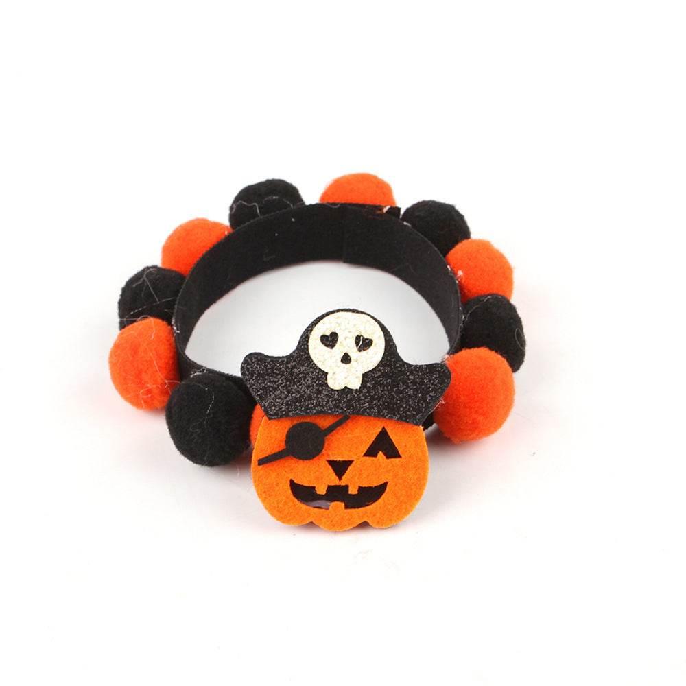ZA-Zola Halloween Pet Pumpkin Fur Ball Collar - ZA-Zola
