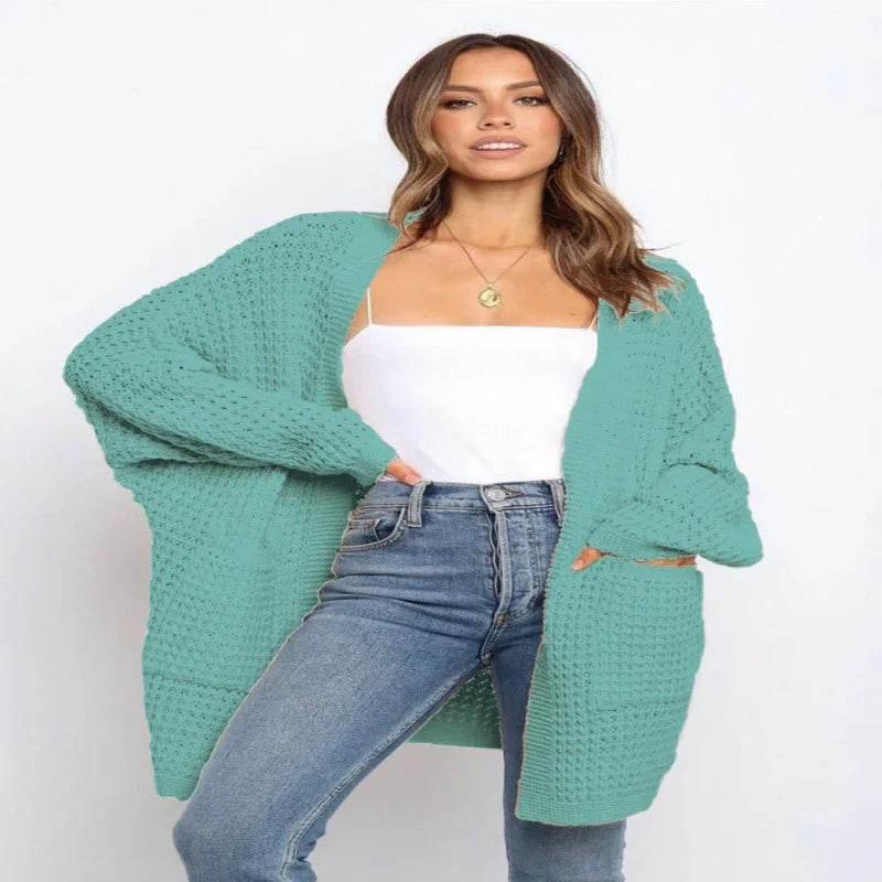 Cozy Long Knit Cardigan – Chunky, Cute & Comfy - ZA-Zola