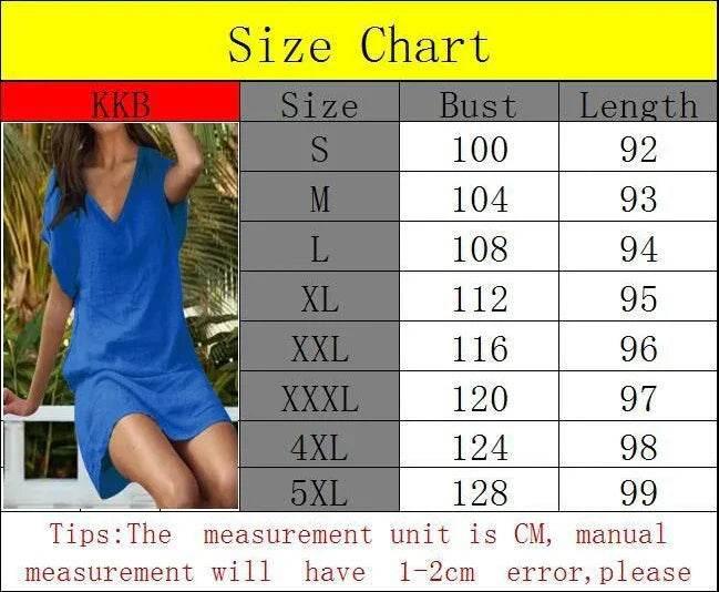 Stylish Loose V-Neck Summer Dress with Pockets - ZA-Zola