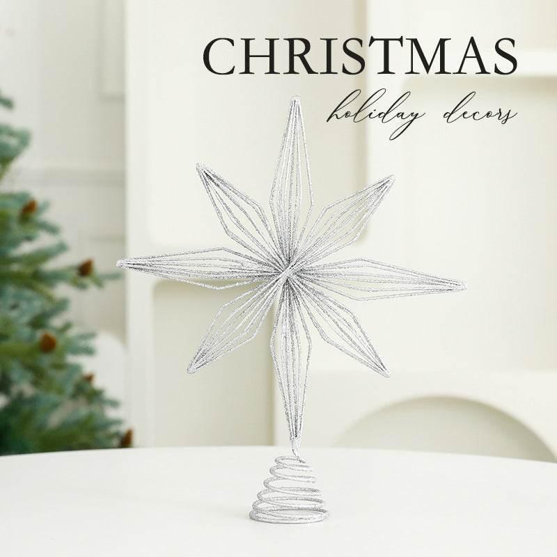 Eight Awn Star Christmas Decoration Ornament | Champagne & Silver - ZA-Zola