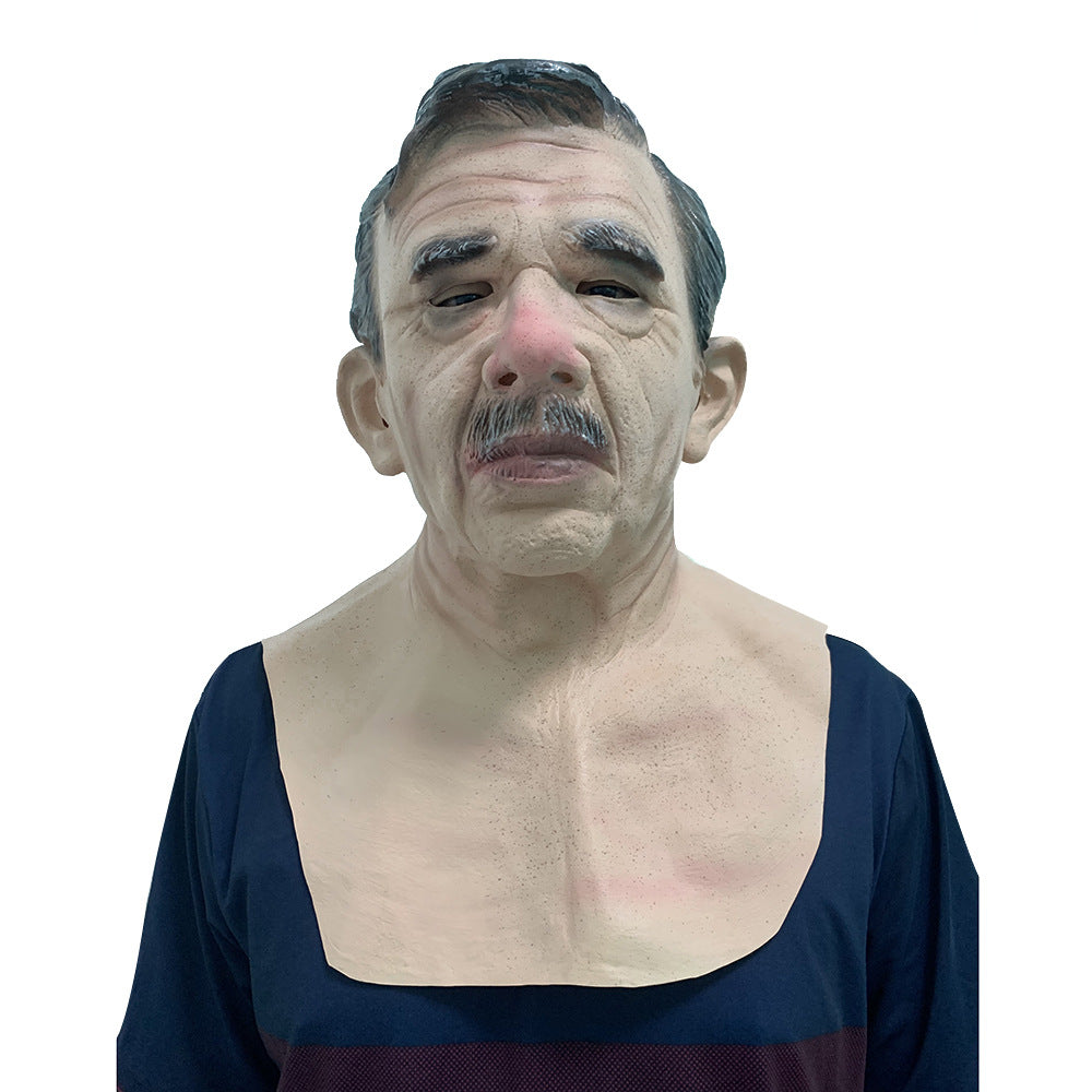 Man wearing a blue shirt on a white background