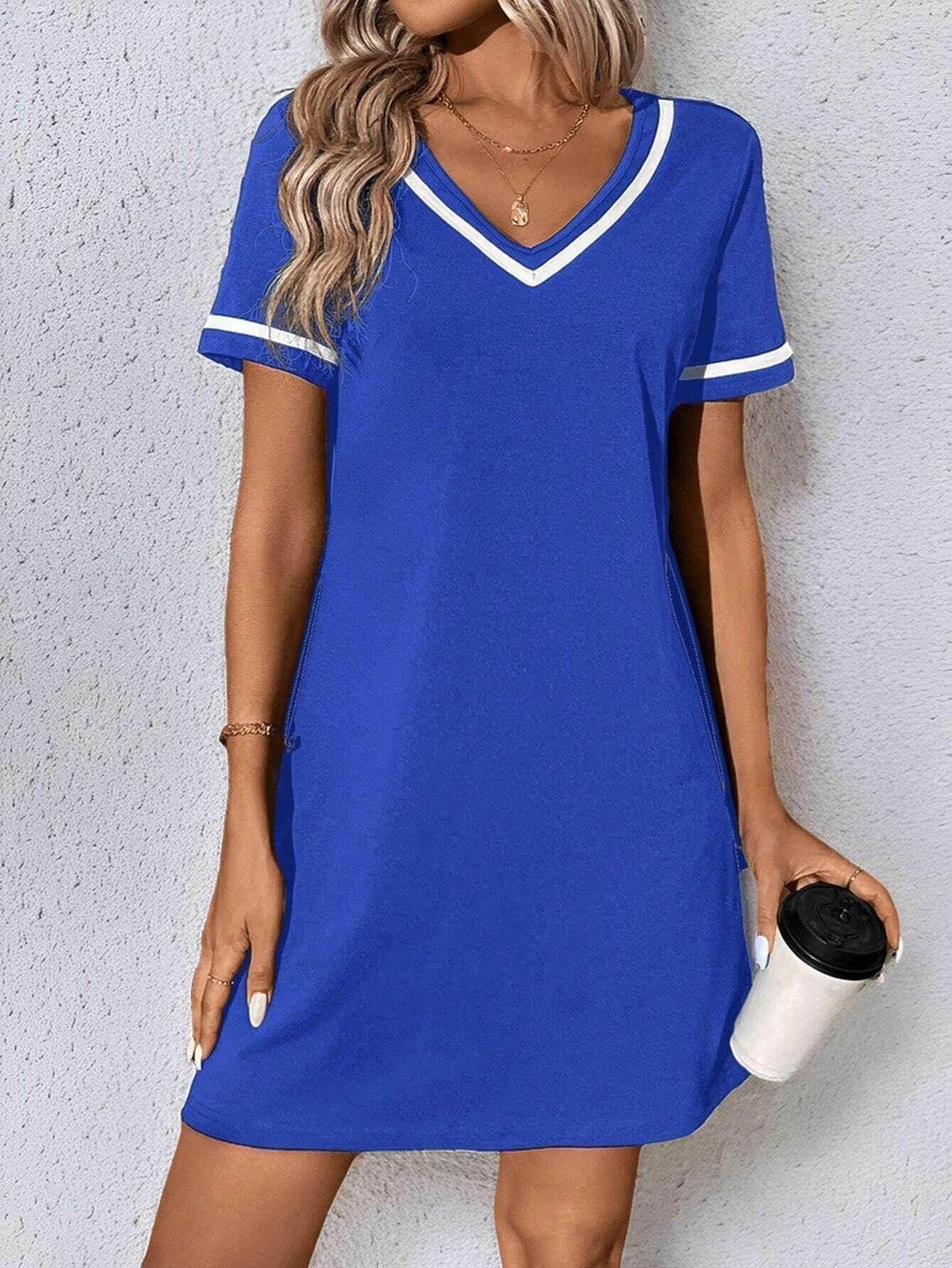 V-Neck Casual Short Sleeve Dress for Women - ZA-Zola
