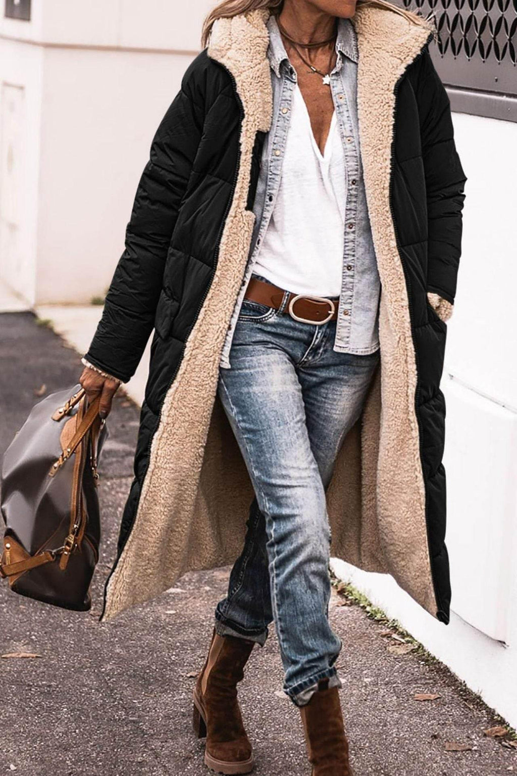 Winter Coat Women | Solid Color Hooded Long Cardigan - ZA-Zola