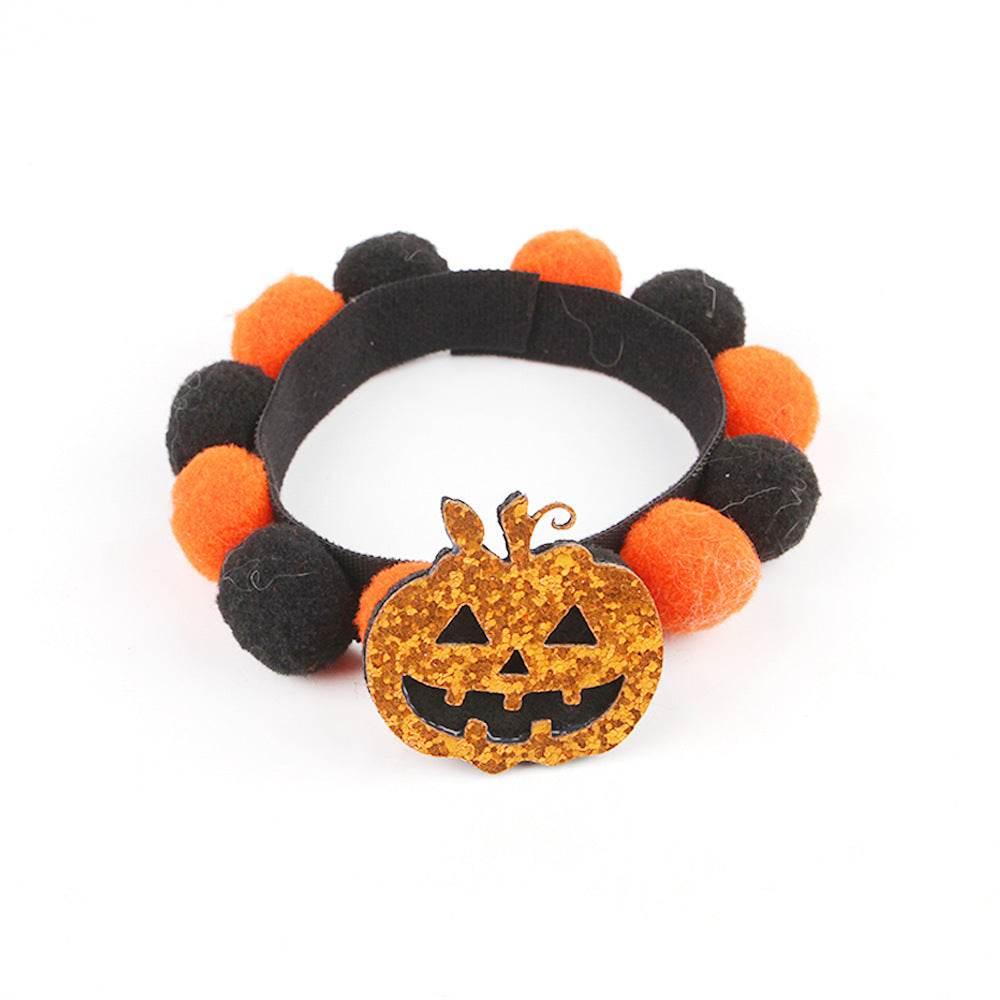 ZA-Zola Halloween Pet Pumpkin Fur Ball Collar - ZA-Zola
