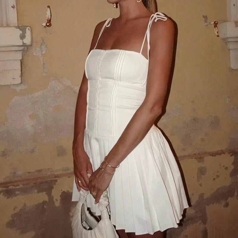 Summer Strappy Suspender Corset Dress - French Style Bodycon - ZA-Zola