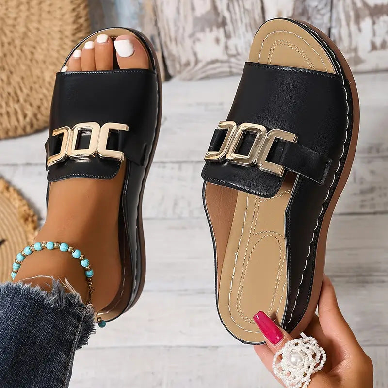 Women’s Platform Wedge Peep Toe Summer Slide Sandals