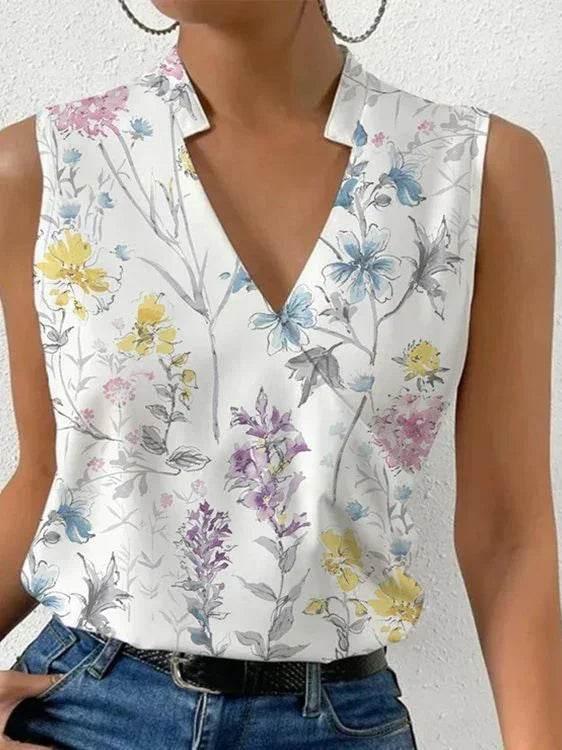Boho Digital Print Bamboo Linen Pullover Top - ZA-Zola