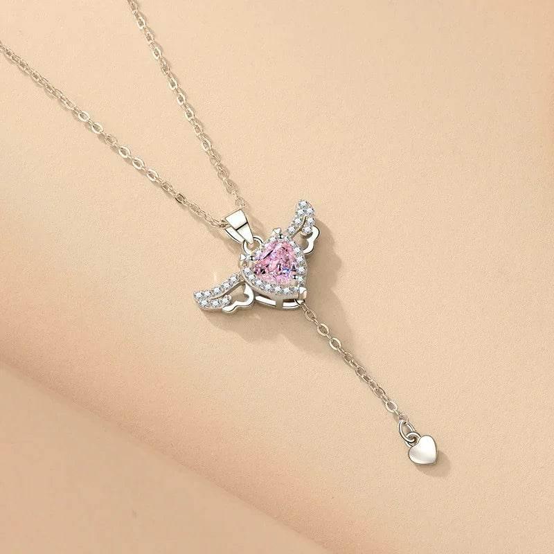Cupid Heart Angel Wings Necklace – Love Jewelry Gift | ZA-Zola UK - ZA-Zola