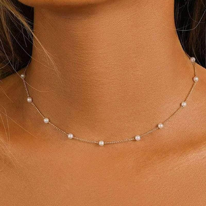 Retro Pearl Pendant Necklace – Elegant & Minimalist - ZA-Zola