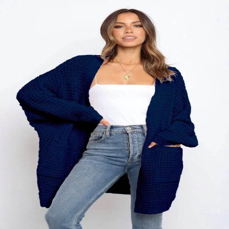Cozy Long Knit Cardigan – Chunky, Cute & Comfy - ZA-Zola