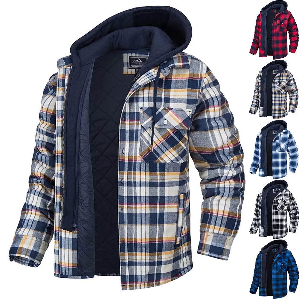 Fashion Casual Men's Plaid Hooded Coat | Winter Warm Outerwear - ZA-Zola