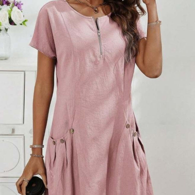 Women's Short Sleeve Summer Dress | Cotton Casual