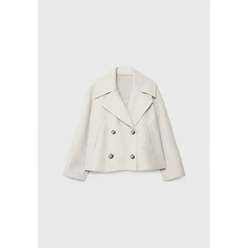 Double Breasted Wool Blazer Women Winter Coat - ZA-Zola