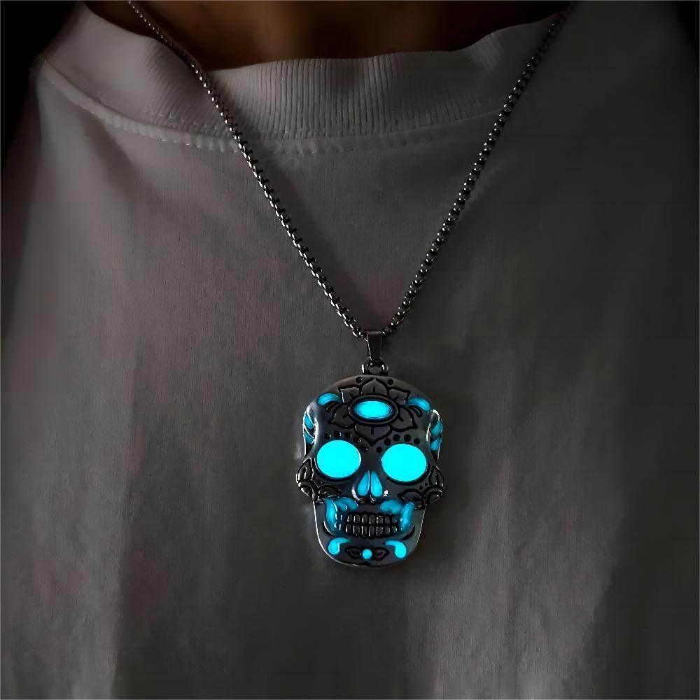 ZA-Zola Luminous Skull Lotus Necklace - ZA-Zola