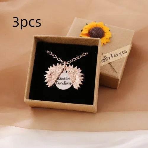 You Are My Sunshine Sunflower Pendant Necklace - ZA-Zola