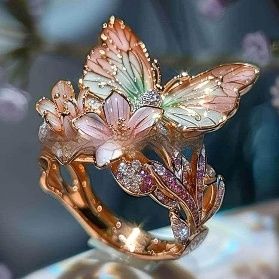 Elegant Butterfly Ring for Women Adjustable Open - ZA-Zola
