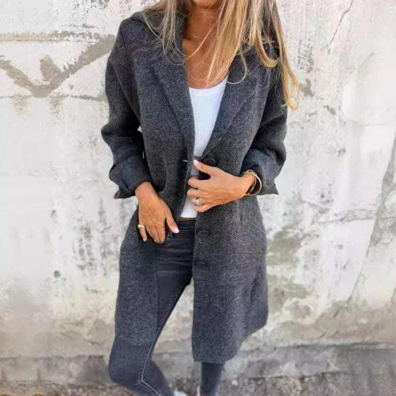 Single Breasted Cardigan Coat Women Mid Length - ZA-Zola