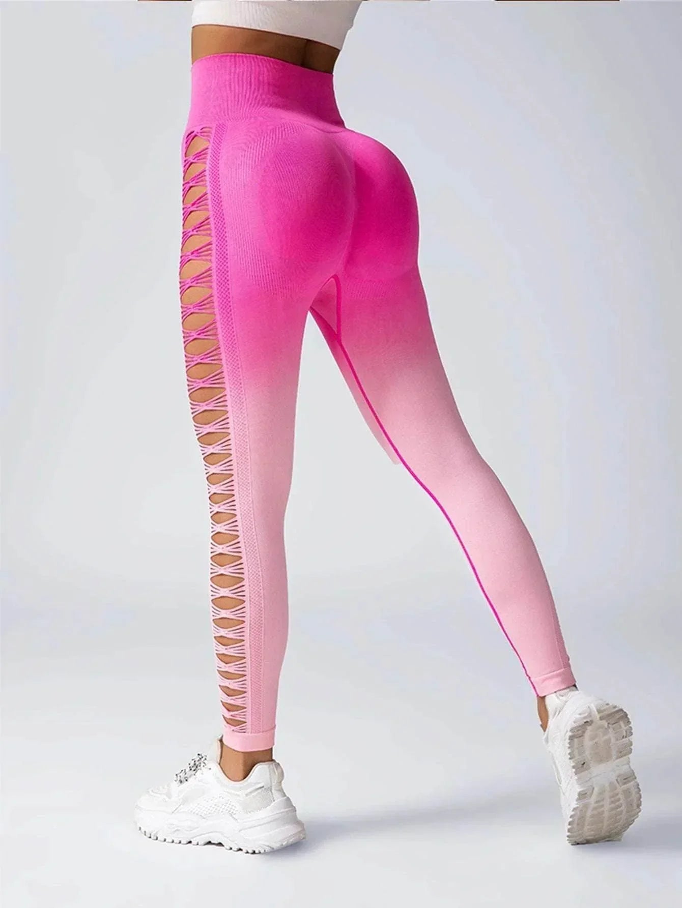 Women’s High-Waisted Gradient Yoga Pants – Booty Lifting Leggings - ZA-Zola